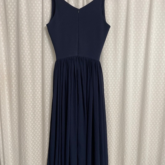MOVING SALE-Dress the population Alicia Mixed Media Midi Dress- Navy XSmall - Picture 4 of 8
